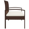 Banc de jardin avec coussin marron 105 cm résine tressée 556530556530