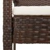 Banc de jardin avec coussin marron 105 cm résine tressée 556530556530
