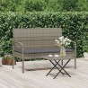 Banc de jardin avec coussin gris 105 cm résine tressée 556531556531