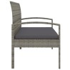 Banc de jardin avec coussin gris 105 cm résine tressée 556531556531