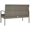 Banc de jardin avec coussin gris 105 cm résine tressée 556531556531