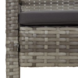 Banc de jardin avec coussin gris 105 cm résine tressée 556531556531