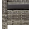 Banc de jardin avec coussin gris 105 cm résine tressée 556531556531