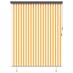 Store enrouleur Blanc et Orange 200 x 250 cm Tissu et Aluminium 556532556532