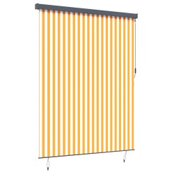Store enrouleur Blanc et Orange 200 x 250 cm Tissu et Aluminium 556532556532