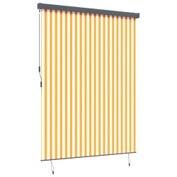 Store enrouleur Blanc et Orange 200 x 250 cm Tissu et Aluminium 556532556532