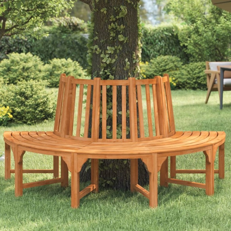 Banc demi-circulaire tour d'arbre Ø208cm bois massif eucalyptus 556533556533