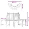 Banc demi-circulaire tour d'arbre Ø208cm bois massif eucalyptus 556533556533