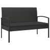 Banc de jardin avec coussin noir 105 cm résine tressée 556534556534