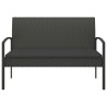 Banc de jardin avec coussin noir 105 cm résine tressée 556534556534