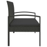 Banc de jardin avec coussin noir 105 cm résine tressée 556534556534