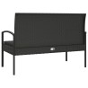 Banc de jardin avec coussin noir 105 cm résine tressée 556534556534