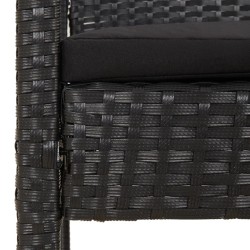 Banc de jardin avec coussin noir 105 cm résine tressée 556534556534