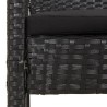 Banc de jardin avec coussin noir 105 cm résine tressée 556534556534