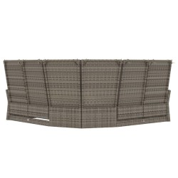 Canapé d'angle inclinable avec coussins gris résine tressée 556535556535