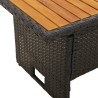 Table de jardin noir 100x50x43/63 cm acacia et résine tressée 556536556536