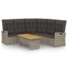 Salon de jardin 2 pcs avec coussins Gris Résine tressée 556537556537