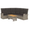 Salon de jardin 2 pcs avec coussins Gris Résine tressée 556537556537