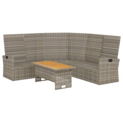 Salon de jardin 2 pcs avec coussins Gris Résine tressée 556537556537