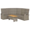 Salon de jardin 2 pcs avec coussins Gris Résine tressée 556537556537