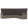 Salon de jardin 2 pcs avec coussins Gris Résine tressée 556537556537