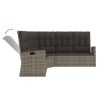 Salon de jardin 2 pcs avec coussins Gris Résine tressée 556537556537