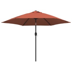 Parasol de jardin avec mât en métal terre cuite 300 cm 556542556542