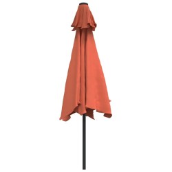Parasol de jardin avec mât en métal terre cuite 300 cm 556542556542
