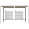 Belvédère avec auvent rétractable 3x4x2,3 m Taupe 180 g/m² 556546556546