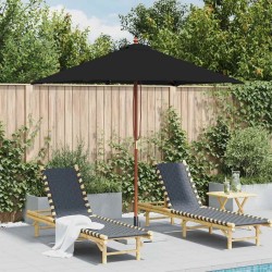 Parasol de jardin avec mât en bois noir 150x200 cm 556547556547