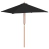 Parasol de jardin avec mât en bois noir 150x200 cm 556547556547