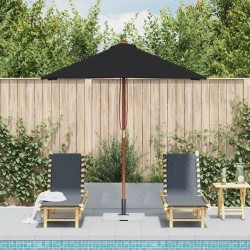 Parasol de jardin avec mât en bois noir 150x200 cm 556547556547