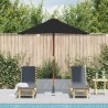 Parasol de jardin avec mât en bois noir 150x200 cm 556547556547
