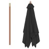 Parasol de jardin avec mât en bois noir 150x200 cm 556547556547
