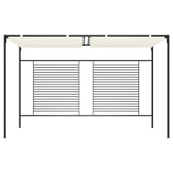 Belvédère avec auvent rétractable 3x4x2,3 m Crème 180 g/m² 556548556548