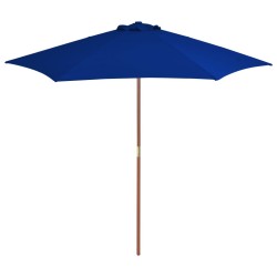 Parasol de jardin avec mât en bois bleu 270 cm 556551556551