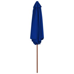 Parasol de jardin avec mât en bois bleu 270 cm 556551556551