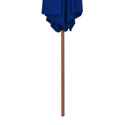 Parasol de jardin avec mât en bois bleu 270 cm 556551556551