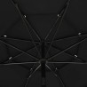 Parasol de jardin à 3 niveaux avec mât en aluminium noir 3,5 m 556556556556