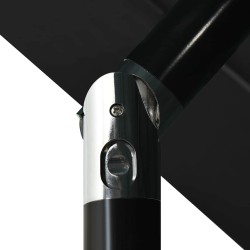 Parasol de jardin à 3 niveaux avec mât en aluminium noir 3,5 m 556556556556