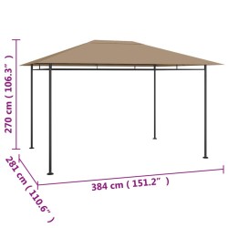 Belvédère 384x281x270 cm Taupe 180 g/m² 556558556558
