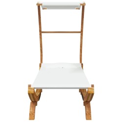 Lit repos avec auvent 100x190x134 cm Bois courbé massif Crème 556561556561