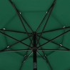 Parasol de jardin à 3 niveaux avec mât en aluminium vert 3,5 m 556564556564