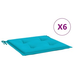 Coussins de chaise de jardin lot de 6 turquoise 50x50x4cm tissu 556569556569