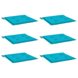 Coussins de chaise de jardin lot de 6 turquoise 50x50x4cm tissu 556569556569