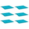 Coussins de chaise de jardin lot de 6 turquoise 50x50x4cm tissu 556569556569