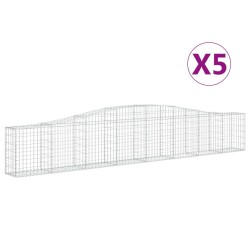 Paniers à gabions arqués 5 pcs 400x30x60/80 cm Fer galvanisé 556570556570