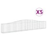 Paniers à gabions arqués 5 pcs 400x30x60/80 cm Fer galvanisé 556570556570
