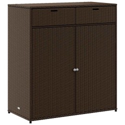 Armoire de rangement jardin marron 105x55x113 cm résine tressée 556571556571