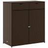 Armoire de rangement jardin marron 105x55x113 cm résine tressée 556571556571
